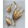 Image 1 : ART  Golden Leaf Brooch  Earrings Set #844322