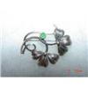 Image 1 : SCANDINAVIAN Jade Sterling Brooch Signed K&L #844496