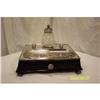 Image 1 : Silver Deskset with Pressed Glass Inkwell and #844942