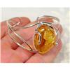 Image 1 : Genuine Baltic Amber Sterling Cuff Bracelet #845686