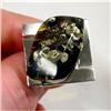 Image 1 : Massive Modern Baltic Amber Sterling Ring #845690