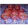 Image 1 : PAIRPOINT Ruby-Cranberry Cut-to-Clear Glasses 8 #846097