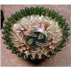 Image 1 : FENTON Thistle CARNIVAL Glass BOWL Green 8.5 in #846112