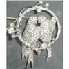 Image 1 : Love Birds STERLING & Rhinestone Pin VINTAGE #846407