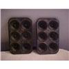Image 1 : Tin Molds, 6 Muffin Trays #848074