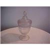Image 1 : Pressed glass candy compote, rib pattern;  #848079