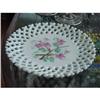 Image 1 : CHIC Hand Painted ROSES MILK GLASS PLATE #848175