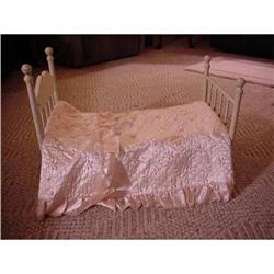 Vintage Doll Bed and Satin Coverlet #854173
