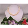 9-10mm Freshwater Peach Pearl Necklace w/ Gold #854418