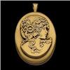  14K Gold CAMEO LOCKET Art Nouveau Style #854431