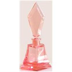 Pink Art Deco Wand Cut Crystal Perfume Bottle  #854484
