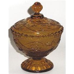 Amber Portieux Elegant Footed Dresser Jar #854567
