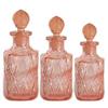 Image 1 : Pink Depression Glass Perfume Bottle Set #854624