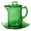Image 1 : Fostoria Green Elegant Glass Syrup Pitcher + #854648
