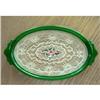 Image 1 :  Green Bakelite, Glass and Lace Vanity Tray #854709