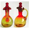 Image 1 : Amberina Prismatic Glass Cruet Ball Stopper #854779