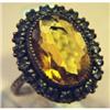Ring Golden Facated Stone w/19 Surrounds  #855074