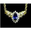 Estate Marquis Sapphire & Diamond necklace gold #855187