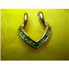 Image 1 : SMALL GOLD HEART PENDANT DECORATE W/ EMERALDS #864542