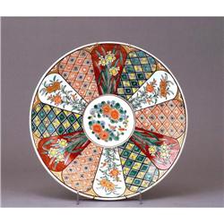 Japanese Imari Kutani Tapestry & Iris Charger #865016