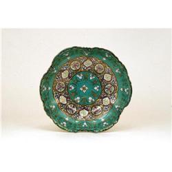 Old Japanese Nippon Green Gold Medallion Plate #865018
