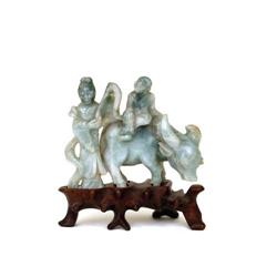 Chinese Green Jade Jadeite Nephrite Carved Lady #865024
