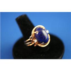 14K Gold Cobalt Blue Soladite and Diamond #865179