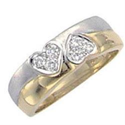 TWO TONE HEARTS diamond ring gold yellow & #865192