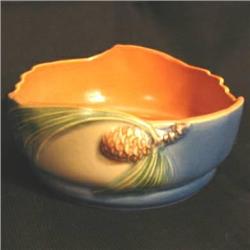 Roseville Blue Pine Cone Bowl #876632