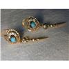 Image 1 : Estate 14K YG Diamond Turquoise ClipOn Earrings #876948