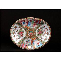 19C Chinese Rose Medallion Kidney Shape Plate #877154