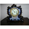 Image 1 : COBALT BLUE ANSONIA CHINA MANTEL CLOCK #877220