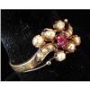 Image 1 : Victorian  14K Gold Ring With Ruby and Pearls #877594