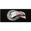 Image 1 : 18K Gold Retro Ring with Diamonds and Emeralds #877631