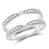 Image 1 : Diamond Wrap Ring Guard Enhancer 1/4 Cttw 14kt White Gold