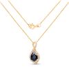 Image 2 : 0.89 ctw Sapphire Blue & Diamond Pendant 14K Yellow Gold - REF-34R6K