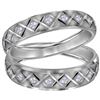 Image 1 : His & Hers Diamond Matching Duo Wedding Band Set 1/4 Cttw 14kt White Gold