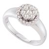 Image 1 : Diamond Circle Frame Flower Cluster Ring 1/2 Cttw 14kt White Gold