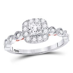 Diamond Solitaire Bridal Wedding Engagement Ring 3/4 Cttw 14kt Two-tone Gold