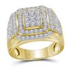 Image 1 : Mens Diamond Square Frame Cluster Ring 2-1/2 Cttw 10kt Yellow Gold