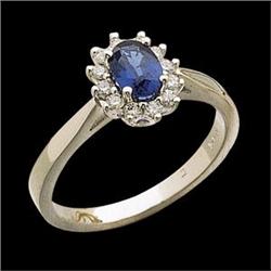 WhiteGold Ring SAPPHIRE w DIAMONDS #832061