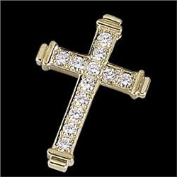 14k Gold DIAMOND CROSS .50 CTS! Stunning!	  #832076