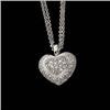 Image 1 : White Gold HEART DIAMOND Necklace .50 CTS! #832077