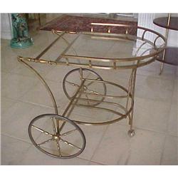 BRASS TEACART TROLLEY SERVING CART #832169