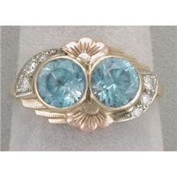 Retro Blue Zircon Ring #832177