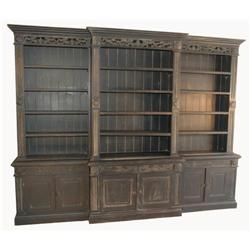 English Breakfront bookcase hand made in solid #832242