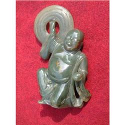 18th. century celadon green jade carving  #832245