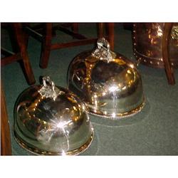 PAIR OF VICTORIAN SILVERPLATED MEAT DOMES #832384