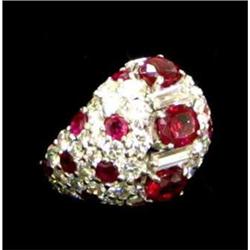 Estate 10ct Hallmarked Ruby Diamond Ring gold #832396