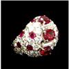 Image 1 : Estate 10ct Hallmarked Ruby Diamond Ring gold #832396